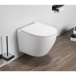 Унитаз подвесной SantiLine SL-5005 безободковый, с микролифтом