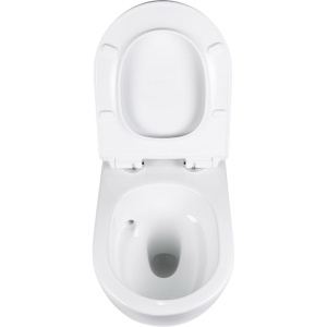 Унитаз подвесной BOND Oval F12-10 безободковый, с микролифтом, система смыва Tornado, белый