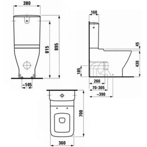 Чаша напольного унитаза Laufen Palace New 8.2470.6.000.231.1