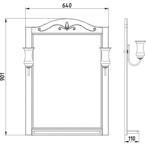 Купить Зеркало ASB-Woodline Салерно 65 орех антикварный, с подсветкой и полкой в Москве с доставкой Зеркало ASB-Woodline Салерно 65 орех антикварный, с подсветкой и полкой