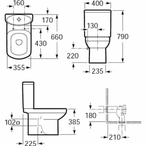 Купить Чаша напольного унитаза Roca Dama Senso 342517000 в Москве с доставкой Чаша напольного унитаза Roca Dama Senso 342517000