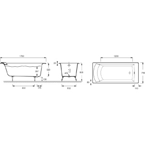 Чугунная ванна Jacob Delafon Biove 170x75 E2930-00