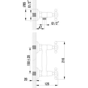 Смеситель для душа Lemark Vintage LM2803B