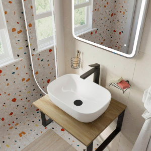 Мебель для ванной DIWO Элиста 60 светлое дерево, с раковиной Moduo 50 Square