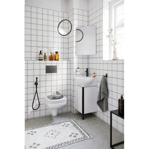 Мебель для ванной Aqwella Porto 45 угловая, белая, фурнитура черная