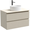 Тумба с раковиной Sancos Snob T 80 см, beige soft, столешница бежевая, раковина CN6032