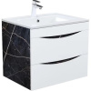 Тумба с раковиной IDDIS Cloud 60 подвесная, белая, черный мрамор