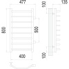 Полотенцесушитель водяной Terminus Виктория П8 400x800 с боковым подключением 500
