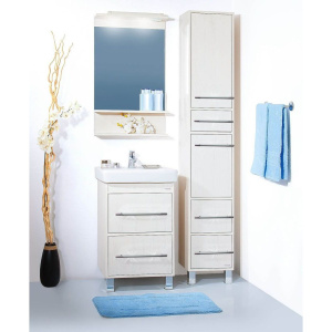 Купить Зеркало Бриклаер Чили 55 светлая лиственница, с подсветкой и полкой в Москве с доставкой Зеркало Бриклаер Чили 55 светлая лиственница, с подсветкой и полкой