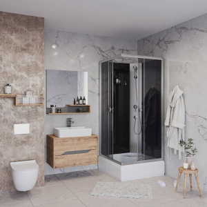 Душевая кабина Niagara Eco E90/26Q/TN/BK 90х90 см, без крыши