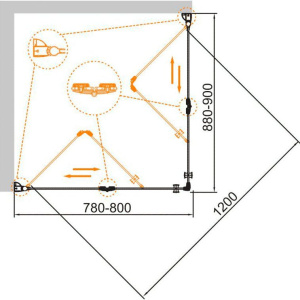 Душевой уголок Cezares Eco O-ASH-2-80/90-C-Cr