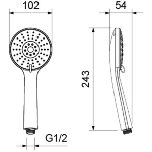Душевая лейка Aquatek Бетта 102 AQ2009CR хром