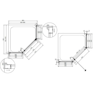 Душевой уголок Cezares Eco O-P-1-90-C-NERO