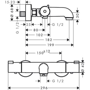 Термостатический смеситель Hansgrohe Ecostat 1001 CL ВМ 13201000 для ванны с душем