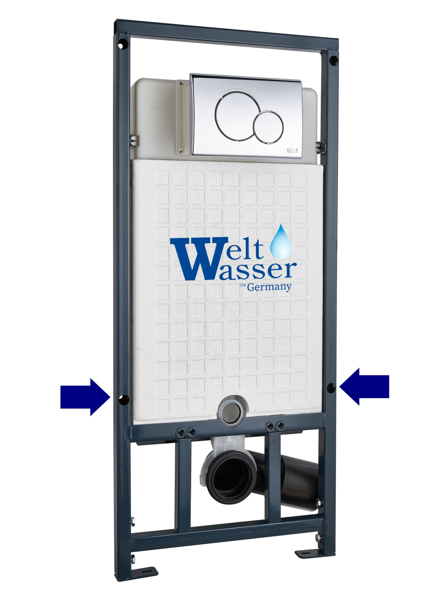 Кнопка белая нажимная для инсталляции Круглая WeltWasser MARBERG 507 RD GL-WT (10000010236)