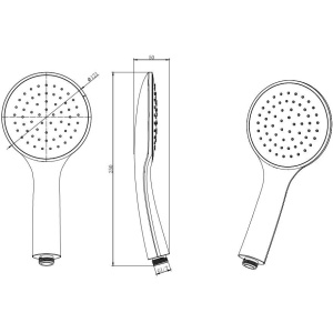 Душевая лейка Акватек AQ2001MB черный