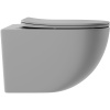 Унитаз подвесной Aqueduto Ovo OVO0130 безободковый, с микролифтом, серый матовый