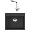Комплект Мойка кухонная Omoikiri Daisen 60-BL черная + Смеситель Nagano BN нержавеющая сталь