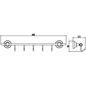 Крючок Savol 68 b S-06875B золото, 55 см