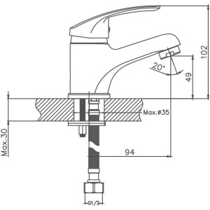 Купить Смеситель для раковины Cron CN39 в Москве с доставкой Смеситель для раковины Cron CN39