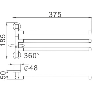 Полотенцедержатель Haiba HB87 13, тройной