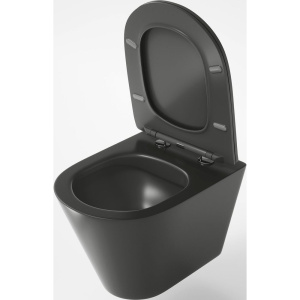Купить Унитаз подвесной Grossman GR-4477BMS безободковый, черный матовый в Москве с доставкой Унитаз подвесной Grossman GR-4477BMS безободковый, черный матовый