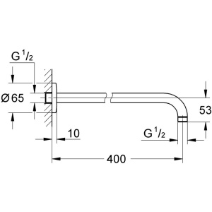 Кронштейн для верхнего душа Grohe New Tempesta 27851000, 400мм