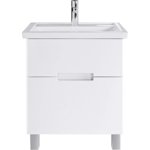 Тумба с раковиной SanStar Ориана 50 напольная, белая, раковина Kirovit Фостер 50