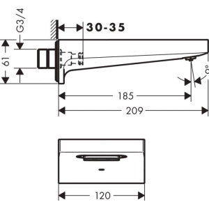 Излив Hansgrohe Metropol 32543000 для ванны