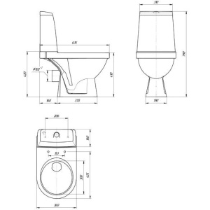 Унитаз-компакт Rosa Браво белый