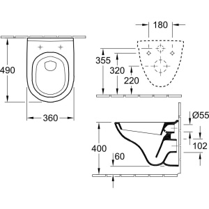 Унитаз подвесной Villeroy & Boch O.Novo O.novo 5688 H1 01 alpin, с микролифтом