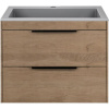 Тумба с раковиной Vincea Chiara 2D 60, 2 ящика, натуральный дуб, с серой раковиной