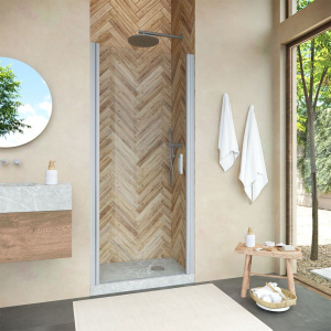 Душевая дверь в нишу Vegas Glass EP Novo h2000 60 07 01 профиль матовый хром, стекло прозрачное