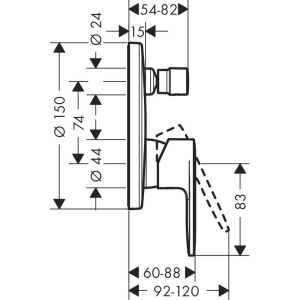 Купить Смеситель для ванны с душем Hansgrohe Vernis Blend 71466000 хром в Москве с доставкой Смеситель для ванны с душем Hansgrohe Vernis Blend 71466000 хром