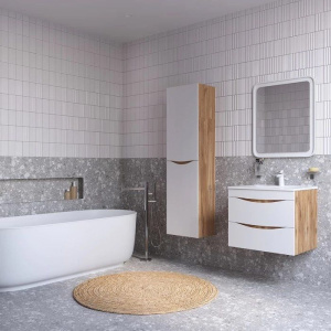 Мебель для ванной IDDIS Cloud 60 подвесная, белая, золотистый дуб