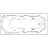 Акриловая ванна Excellent Sekwana WAEX.SEK17.SOFT 170x75 см, с гидромассажем, с каркасом, со сливом-переливом