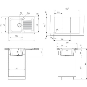 Мойка кухонная Ulgran U-506 -328 бежевая