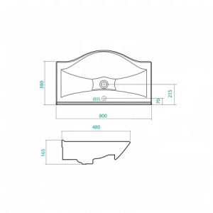Тумба с раковиной Aquaton Нортон 80 1A2489K0NT010 белый глянец, дуб эндгрейн