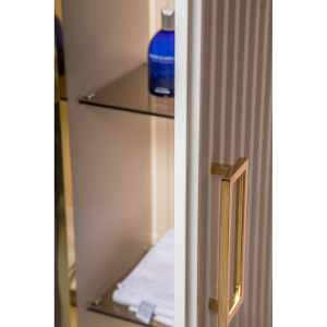 Шкаф-пенал Armadi Art Monaco подвесной, белый глянец, золото