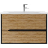 Тумба с раковиной Домино Karat 80, антрацит, дуб вотан Мадера Milen