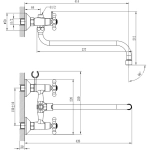 Универсальный смеситель Rossinka H H02-84R