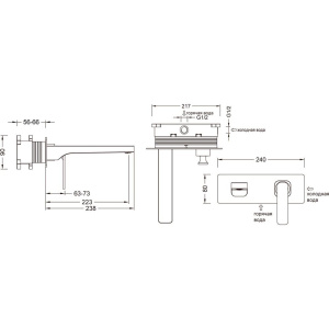 Смеситель для раковины Timo Torne 4371/17SM С ВНУТРЕННЕЙ ЧАСТЬЮ  золото