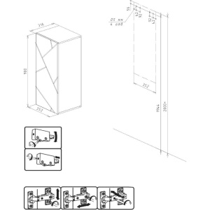 Шкаф-пенал Бриклаер Кристалл софт грифит, муссон, универсальный