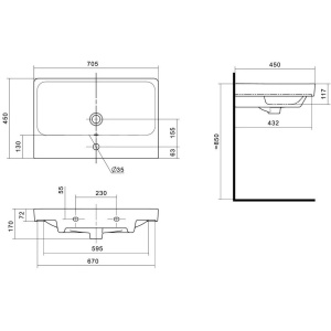 Тумба с раковиной Aquaton Сканди 70 1A2518K0SDB20 белая, дуб верона