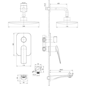 Душевой комплект Lemark Allegro LM5922CW С ВНУТРЕННЕЙ ЧАСТЬЮ