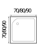 Поддон душевой квадратный Wemor 90/24 S (10000000298)