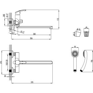Универсальный смеситель Lemark plus Strike LM1157C