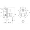 Смеситель для ванны с душем Ravak Rosa RS 061.00 С ВНУТРЕННЕЙ ЧАСТЬЮ
