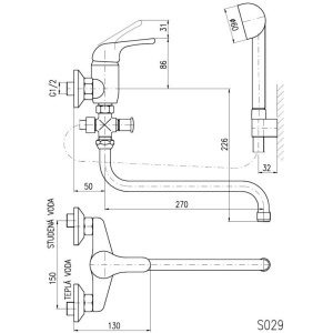 Смеситель для ванны с душем Rav Slezak Sazava SA056.5/1