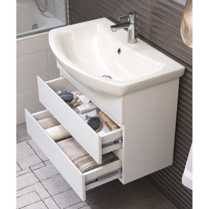 Тумба с раковиной Vigo Wing 60 белая матовая, 2 ящика